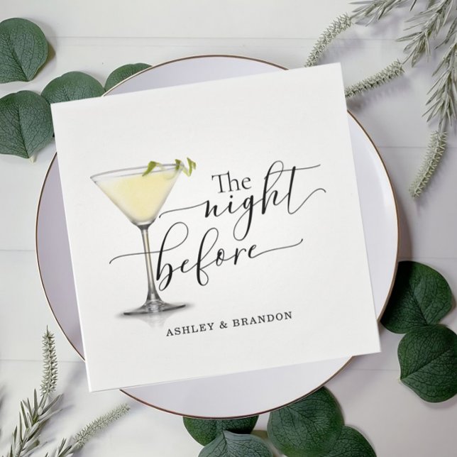 Champagne Minimal Script The Night Before Napkins (Creator Uploaded)