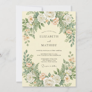 Champagne Moss Fern Wedding Invitation