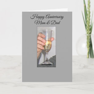 Champagne Mum And Dad Wedding Anniversary Holiday Card