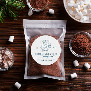 Champagne on Ice   Après Ski Winter Bachelorette Classic Round Sticker