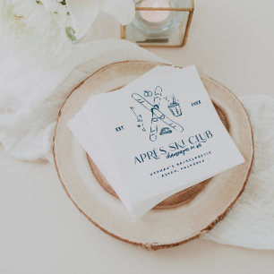 Champagne on Ice   Après Ski Winter Bachelorette Napkin