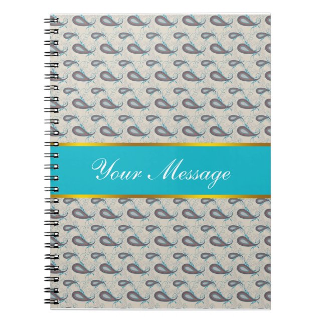 Champagne Paisley Pattern Notebook (Front)
