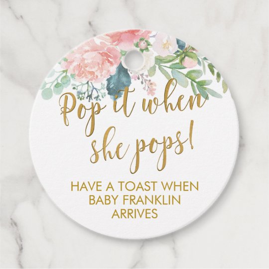 Champagne Party Favor Tags, Pop It When She Pops, Favour ...