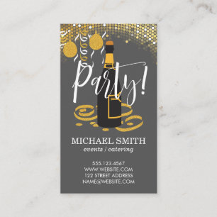 Champagne / Party Planner / Festive Business Card