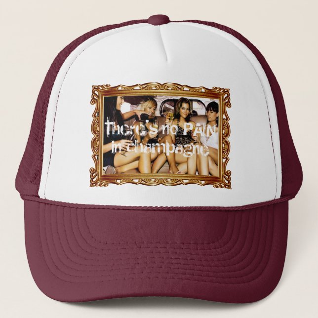 Champagne party trucker hat (Front)