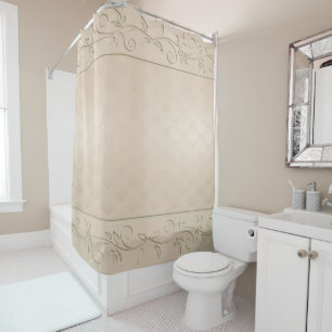 Champagne Patterned Design Shower Curtain