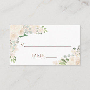 Champagne Peach Floral Elegant Wedding Escort Card