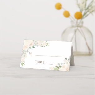 Champagne Peach Floral Elegant Wedding Write-In Place Card