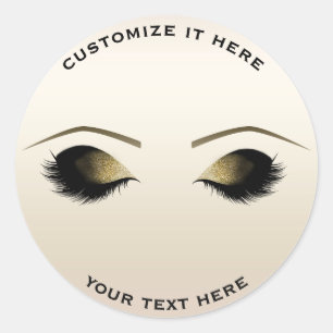 Champagne Pearl Shimmer Makeup Eyelashes Glam Classic Round Sticker