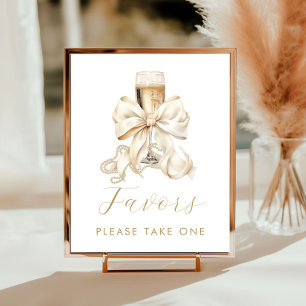 Champagne & Pearls Bridal Shower Favor Sign