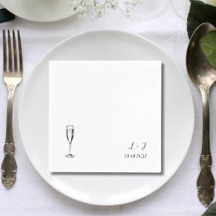 Champagne Personalised Monogram Wedding Paper Napkin