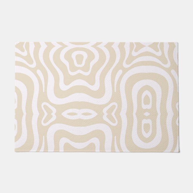 Champagne Pink Abstract Wave Pattern Doormat (Front)