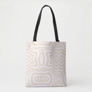 Champagne Pink Abstract Wave Pattern Tote Bag