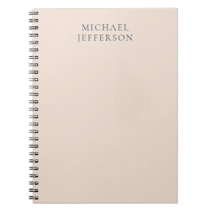 Champagne Pink Colour Minimalist Plain Modern Name Notebook