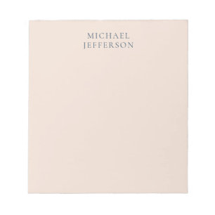 Champagne Pink Colour Minimalist Plain Modern Name Notepad