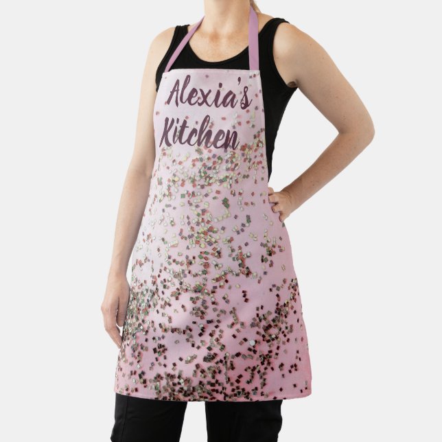 Champagne Pink Confetti Apron (Insitu)
