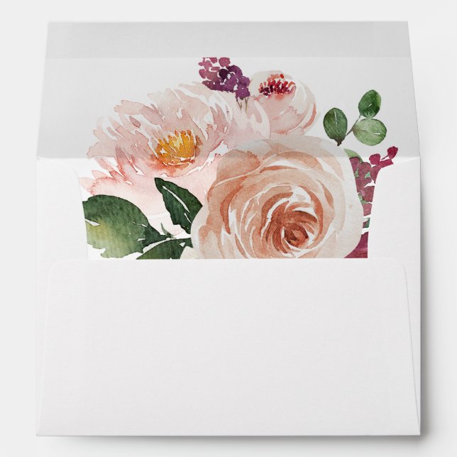 Champagne & Pink Floral 2 Envelope (Back (Bottom))