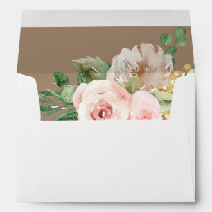 Champagne & Pink Floral - Beige Envelope