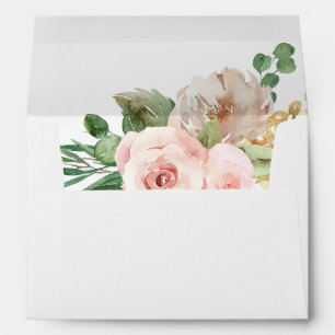 Champagne & Pink Floral  Envelope