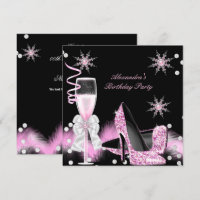 Champagne Pink High Heels Birthday Party