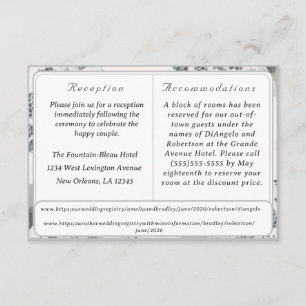Champagne Pink Lace Wedding Enclosure Card
