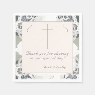 Champagne-Pink Lace Wedding Napkin