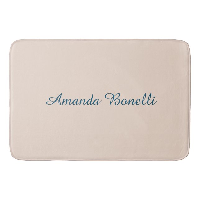 Champagne Pink Plain Simple Minimalist Modern Bath Mat (Front)