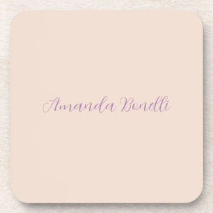 Champagne Pink Plain Simple Minimalist Modern Coaster