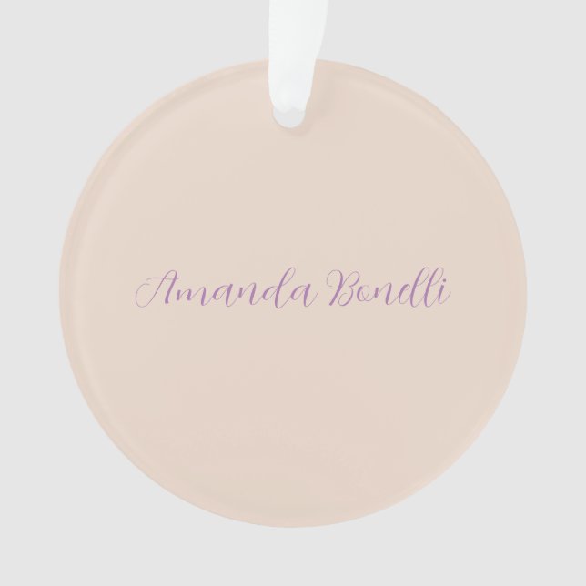 Champagne Pink Plain Simple Minimalist Modern Ornament (Front)