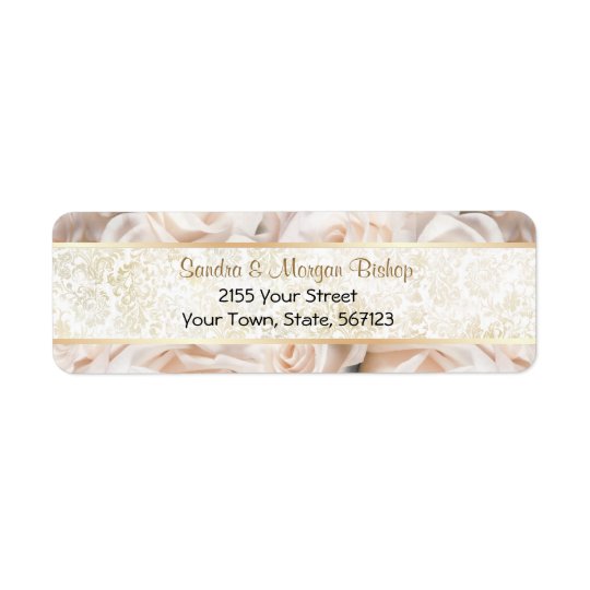 Champagne Pink Rose Elegance - Address Label Slim