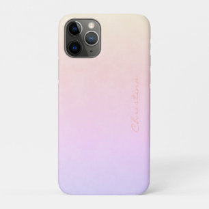 Champagne Pink Signature on Winter Sunset Ombré iPhone 11 Pro Case