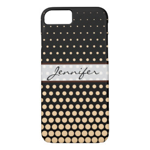 Champagne Polka Dot Elegant Modern Black iPhone 8/7 Case