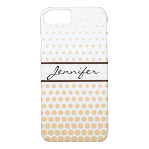 Champagne Polka Dot Elegant Modern White iPhone 8/7 Case