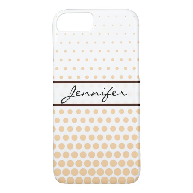 Champagne Polka Dot Elegant Modern White Case-Mate iPhone Case (Back)