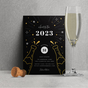 Champagne Pop   New Years Eve Party Invitation