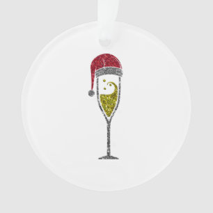 Champagne Prosecco sparkling Christmas Winter Ornament