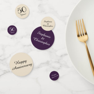 Champagne Purple 50th Anniversary Table Decoration Confetti