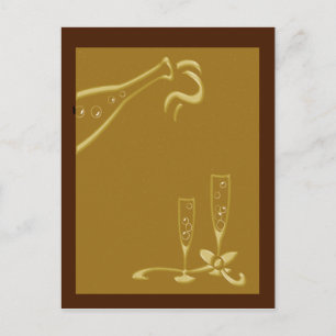 champagne red and gold postcard