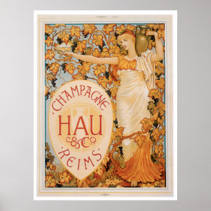 Champagne Reims Vintage Wine Drink Ad Art Poster
