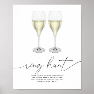 Champagne - ring hunt bridal shower game poster