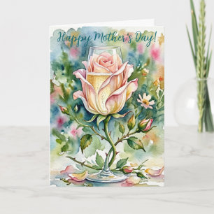Champagne Rose Watercolor Mother's Day Greeting Card