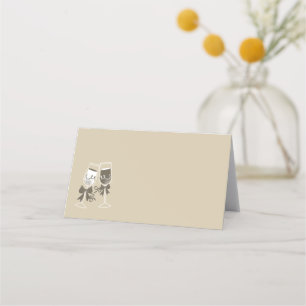 Champagne Sand Green Blank Wedding Place Card