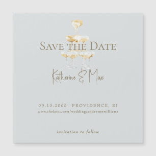 Champagne Seafoam Wedding Save the Date Magnetic