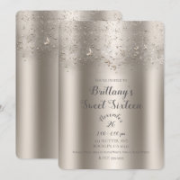 Champagne Shimmer Flutter Butterfly Sweet 16 Party