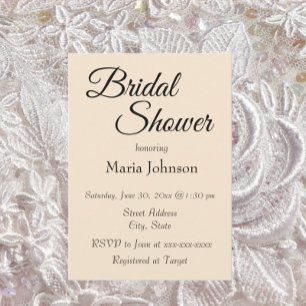 Champagne Simple Style Bridal Shower Invitation