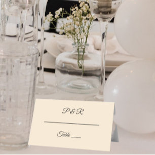 Champagne Simple Stylised Script Wedding Place Card