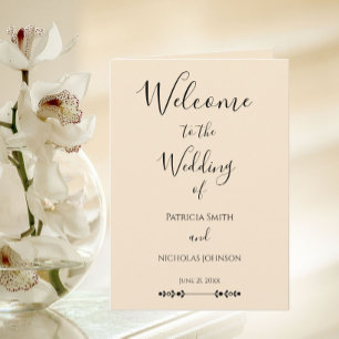 Champagne Simple Stylised Wedding Program