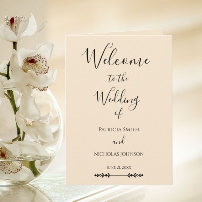 Champagne Simple Stylised Wedding Program (In Situ Wedding)
