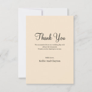 Champagne Simple Wedding Thank You Card