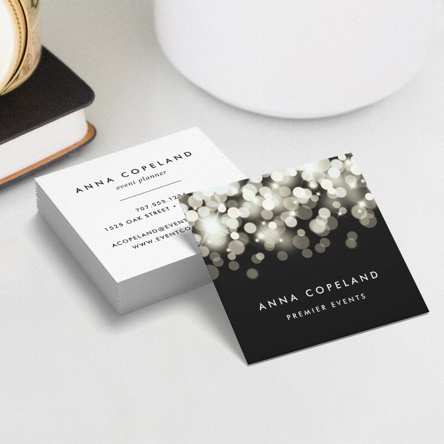 Champagne Spark Square Business Card (Creator Uploaded)